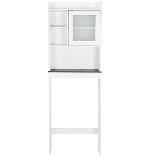 ZENY Over-The-Toilet 68.3"H Bathroom Storage Cabinet Wood Frame 3 Tiers, White